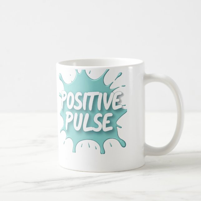 Caneca De Café Gráfico de respingos de pulso positivo (Direita)