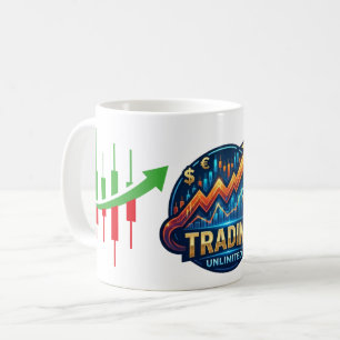Caneca De Café Gráfico de Velas do Mercado de Ações Trading Unlim