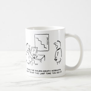 Caneca De Café Gráfico de Vendas do Office virado para Lado