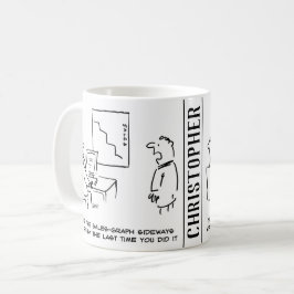 Caneca De Café Gráfico de Vendas do Office virado para Lado
