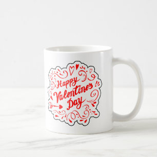 Caneca De Café Gráfico do Dia de os namorados Vermelho Suave