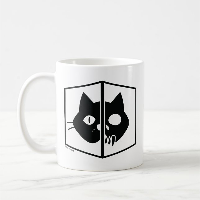 Caneca De Café Gráfico do gato de Schrödinger (Esquerda)