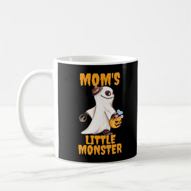 Caneca De Café Gráfico Engraçado do Pequeno Monstro da Mãe (Esquerda)