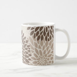 Caneca De Café Gráfico Moderno de Crisântemo