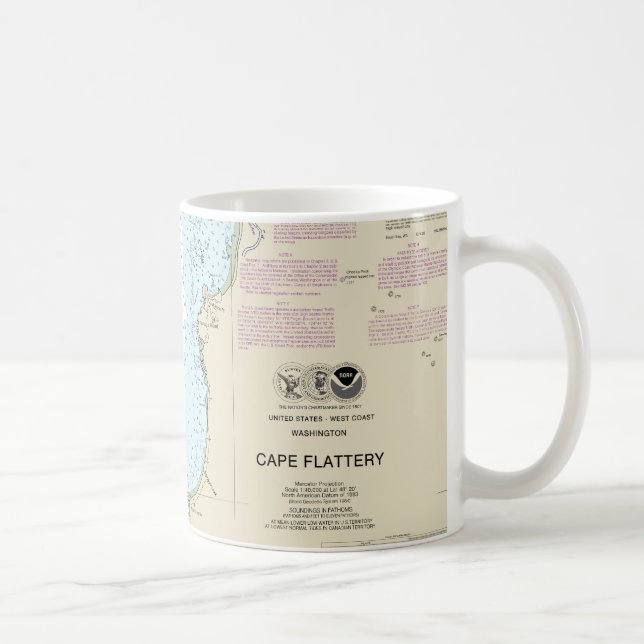 Caneca De Café Gráfico náutico Cabo Flattery 18485 (Direita)