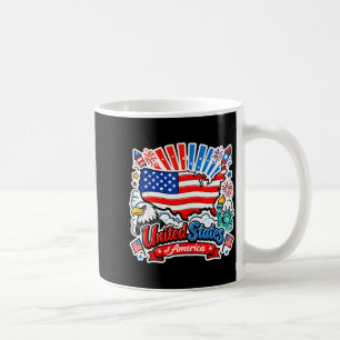 Caneca De Café gráfico patriótico dos estados unidos da américa, 