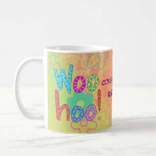 Caneca De Café Gráfico Personalizado de Nome de Parabéns Woohoo
