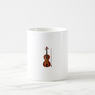 Caneca De Café Gráfico realístico do violino e do arco