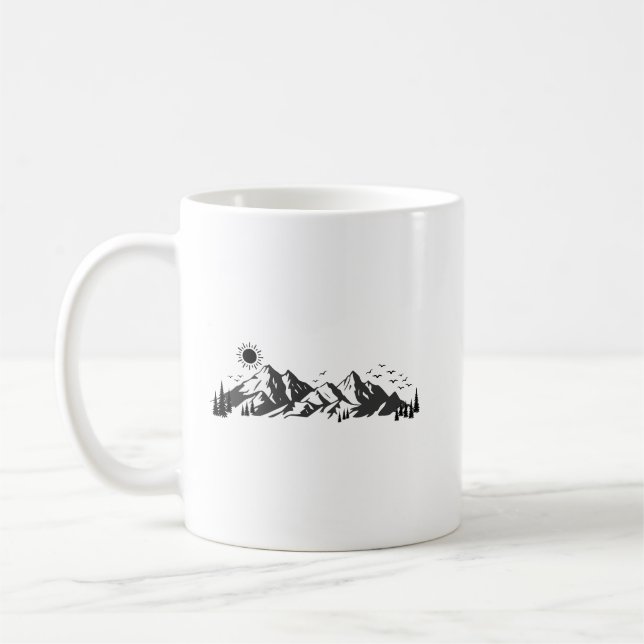 Caneca De Café Gráficos de montanhas  (Esquerda)