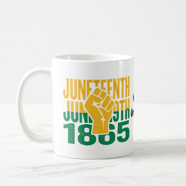 Caneca De Café Gráficos do Dia da Liberdade Negra de 1865 em 19 d (Esquerda)