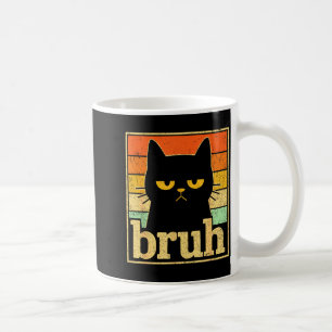 Caneca De Café Gráficos do Meme do Gato Bruh – Meme Retro do Gato