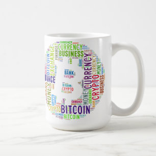 Caneca De Café Gráficos do wordart do logotipo de Bitcoin