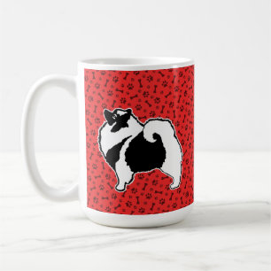 Caneca De Café Gráficos Keeshond - Arte de Cachorro Original