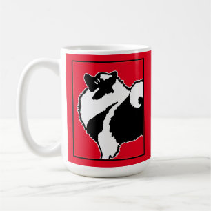 Caneca De Café Gráficos Keeshond - Arte de Cachorro Original