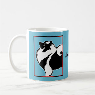 Caneca De Café Gráficos Keeshond - Arte de Cachorro Original
