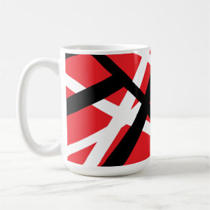Caneca De Café Gráficos Vermelhos, Pretos e Brancos
