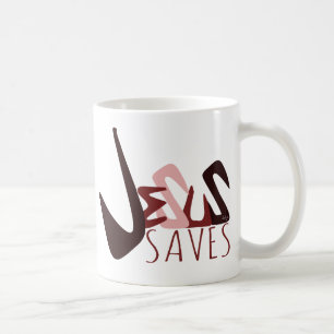 Caneca De Café GRAFITE JESUS SAVES em vermelho
