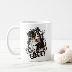 Caneca De Café Grafite Pawsitivamente Bernês - Amantes de Cachorr