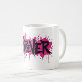 Caneca De Café Grafite rosa quente "FOREVER"