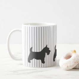 Caneca De Café Grafite Terrier em faixas de Cinza