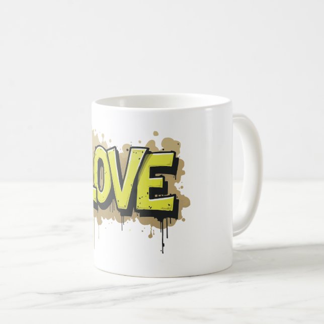 Caneca De Café Grafite Urban Love Bloom (Frente Esquerda)