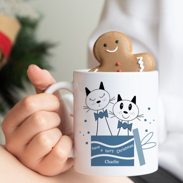 Caneca De Café Grafo Natal Apresenta Mug (Verde Azul) (Criador carregado)