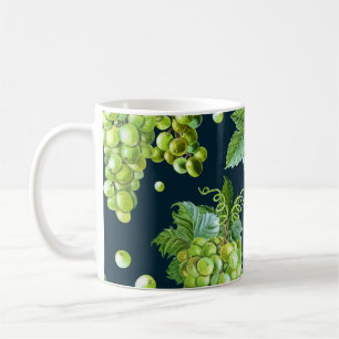 Caneca De Café Grama Verde: Padrão Escuro de Aquarela