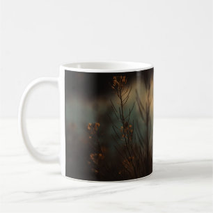 CANECA DE CAFÉ GRAMAS RODADAS EM FOTOGRAFIA PRÓXIMA