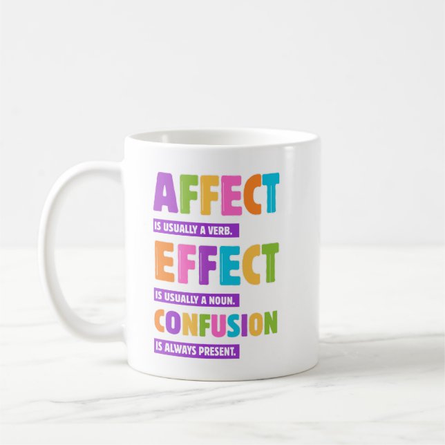 Caneca De Café Gramática de Afetação vs Efeito - Oferta Engraçada (Esquerda)