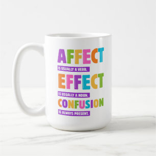 Caneca De Café Gramática de Afetação vs Efeito - Oferta Engraçada