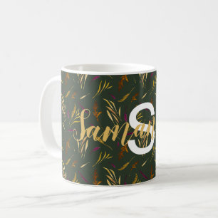Caneca De Café Gramíneas selvagens em verde-oliva