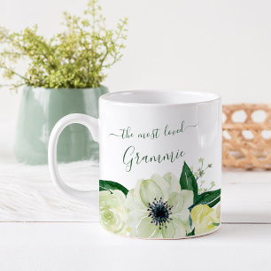 Caneca De Café Grammie Mais Amada Rosas Selvagens Lindas Verde Ca