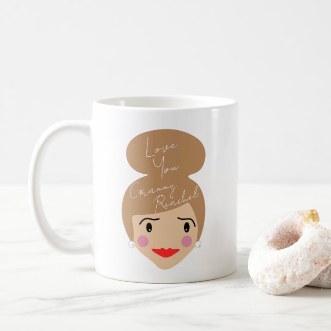 Caneca De Café Grammy I Te Amo Personalizado (Com Donut)