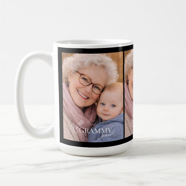 Caneca De Café Grammy Photo Established Year Modern  (Esquerda)