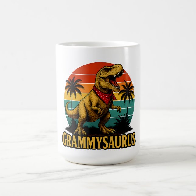 Caneca De Café Grammysaurus T Rex Dinosaur Dia de as mães (Centro)