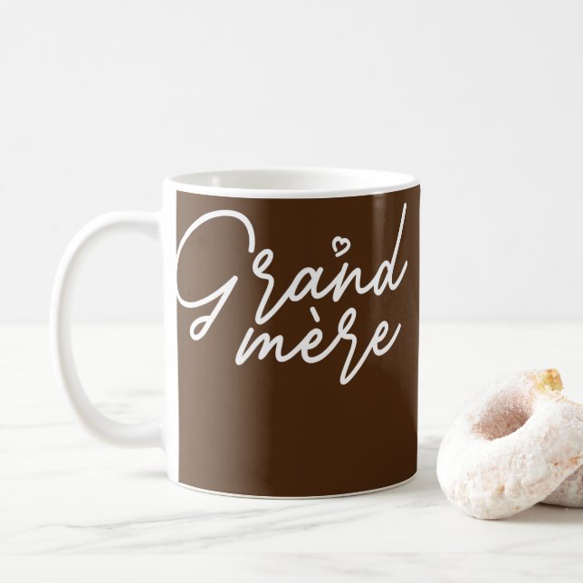 Caneca De Café Grand-mere Cute Mother's Day Gift French Grandma  (Com Donut)