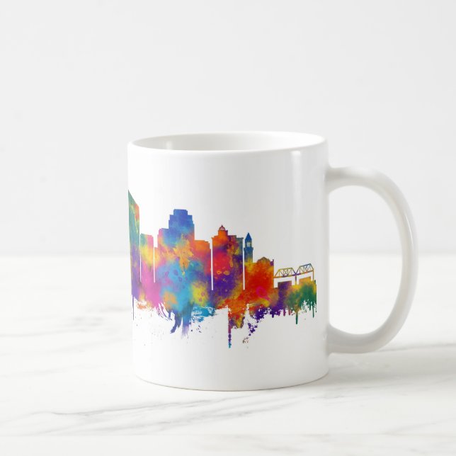 Caneca De Café Grand Rapids Michigan Skyline (Direita)