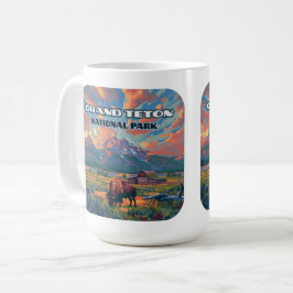 Caneca De Café Grand Teton National Park Mounties Bison Wyoming