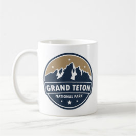 Caneca De Café Grand Teton National Park Round Emblem
