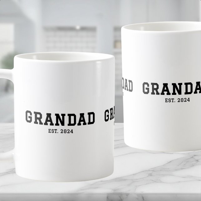 Caneca De Café Grandad Established New Grandad Gift (Criador carregado)