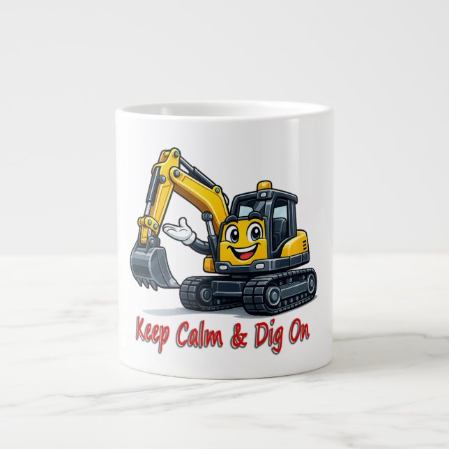 Caneca De Café Grande 0499AC20A1  Happy Forklift Cartoon Mascot (Frente)