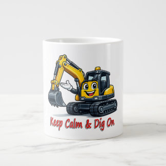Caneca De Café Grande 0499AC20A1  Mascote de Empilhadeira Feliz em Desen