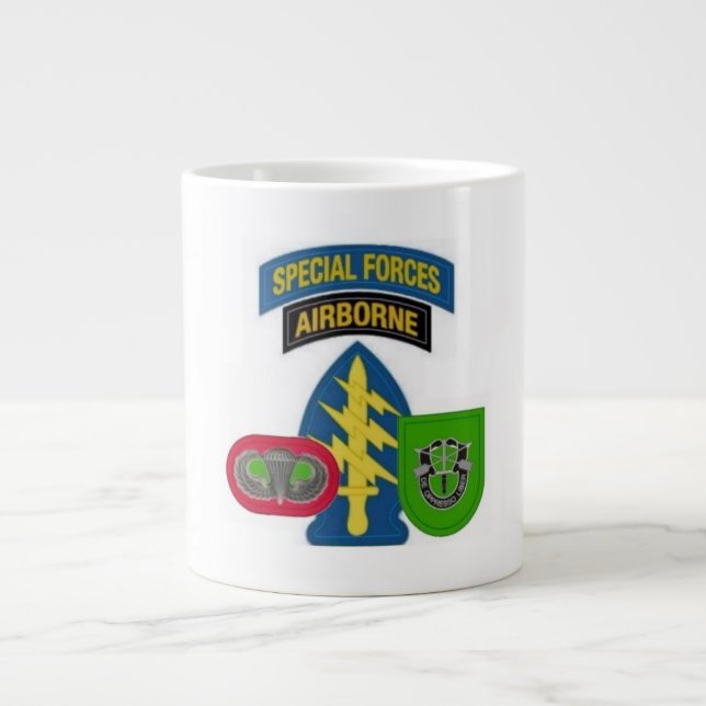 Caneca De Café Grande 10º Grupo de Forças Especiais Jumbo Mug (Frente)