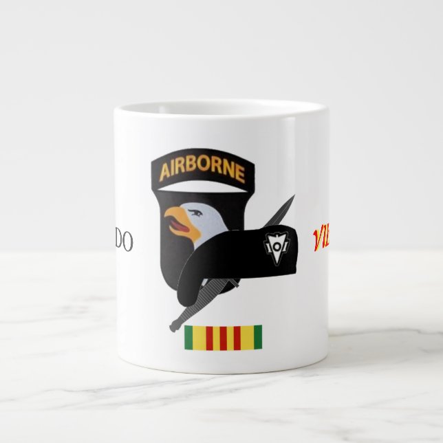CANECA DE CAFÉ GRANDE 101RUA AIRBORNE RECONDO VIETNAME JUMBO MUG (Frente)