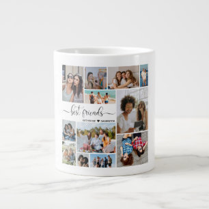 Caneca De Café Grande 12 Colagem de Fotos Melhores Amigos Adicione Seus 