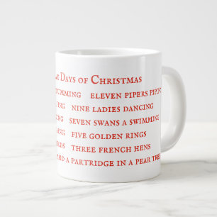 Caneca De Café Grande 12 DIAS LYRICS Grande Caneca Branca