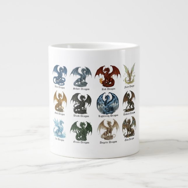 Caneca De Café Grande 12 Dragons (Frente)