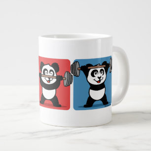 Caneca De Café Grande 1-2-3 Panda de Levantamento de Peso