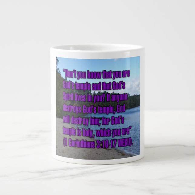 Caneca De Café Grande 1 Corinthians 3:16-17 WEBU Mug (Frente)