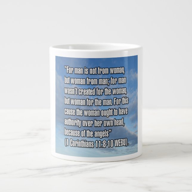 Caneca De Café Grande 1 Coríntios 11:8-10 WEBU Mug (Frente)